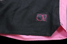 画像6: 80s 英国製 OP ocean pacific オーシャンパシフィック 総柄×無地 コットン ショートパンツ ピンク×黒 L★ショーツ (6)