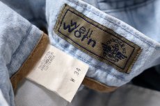 画像5: 90s DOCKERSドッカーズ well worn ツータック コットン ダンガリー ショートパンツ W34★Levi'sリーバイス ショーツ (5)