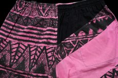 画像3: 80s 英国製 OP ocean pacific オーシャンパシフィック 総柄×無地 コットン ショートパンツ ピンク×黒 L★ショーツ (3)