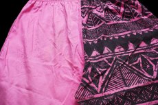 画像4: 80s 英国製 OP ocean pacific オーシャンパシフィック 総柄×無地 コットン ショートパンツ ピンク×黒 L★ショーツ (4)