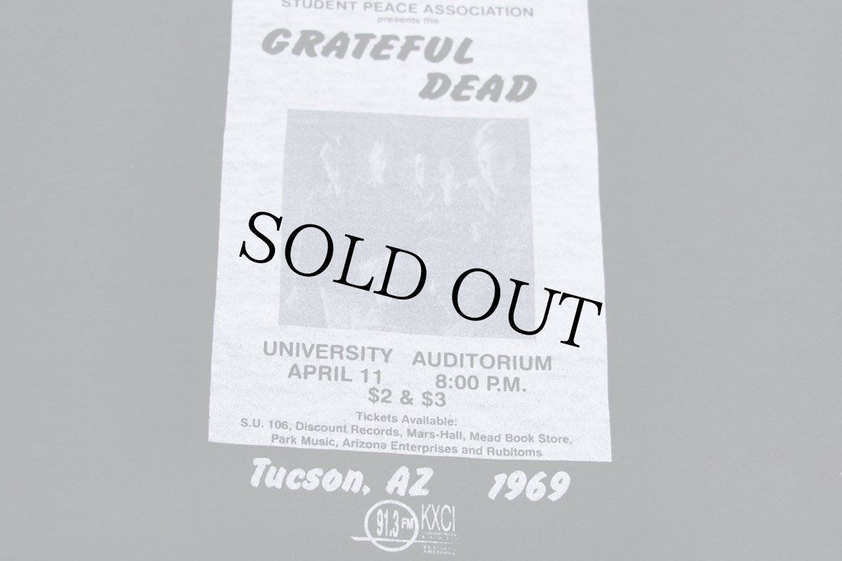 画像4: 90s DEAD AIR GRATEFUL DEAD グレイトフルデッド UNIVERSITY AUDITORIUM Tucson, AZ 1969 コットン バンドTシャツ 黒 (4)