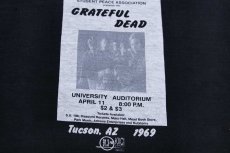 画像4: 90s DEAD AIR GRATEFUL DEAD グレイトフルデッド UNIVERSITY AUDITORIUM Tucson, AZ 1969 コットン バンドTシャツ 黒 (4)