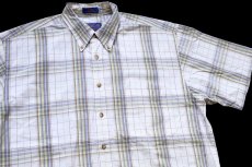 画像3: 00s PENDLETON ペンドルトン マドラスチェック ボタンダウン 半袖 コットンシャツ L (3)