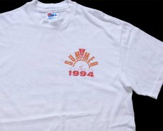 画像1: 90s USA製 Hanes the SUMMER of 1994 WOODSTOCK ウッドストック 両面プリント コットンTシャツ 白 L (1)