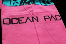 画像6: 80s イタリア製 OP ocean pacific オーシャンパシフィック 総柄×無地 コットン クロップド イージーパンツ L (6)