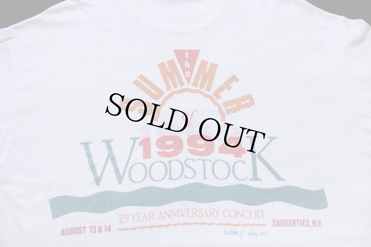 画像4: 90s USA製 Hanes the SUMMER of 1994 WOODSTOCK ウッドストック 両面プリント コットンTシャツ 白 L (4)