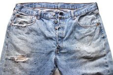 画像4: Levi'sリーバイス 501 ペンキ飛び ダメージ クロップド デニムパンツ W38★SDP4638 (4)