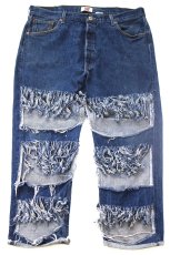 画像1: 00s Levi'sリーバイス 501 フリンジ加工 デニムパンツ カスタム W42★SDP4622 (1)