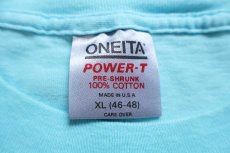 画像4: 80s USA製 BEACH PATROL アート 蛍光プリント コットンTシャツ 水色 XL (4)