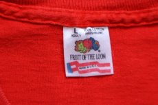 画像4: 90s USA製 フェイス I CARE THIS MUCH 刺繍 コットンTシャツ 赤 L (4)