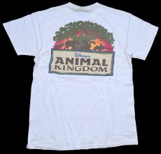 画像2: 00s Walt Disney World ディズニー ANIMAL KINGOM 両面プリント コットンTシャツ 生成り (2)