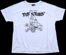 画像2: DISNEY PIXAR ディズニー TOY STORYトイストーリー ウッディ バズライトイヤー コットンTシャツ 白 2XL★特大 (2)