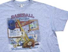 画像1: 00s Walt Disney World ディズニー BASEBALL ミッキー マウス Tシャツ 杢グレー XL (1)
