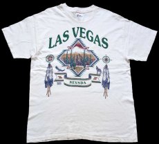 画像2: 90s Hanes LAS VEGAS NEVADA サボテン ネイティブ柄 アート コットンTシャツ 生成り L (2)