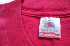画像5: 90s USA製 フェイス NO PROBLEM 刺繍 コットンTシャツ ショッキングピンク XL (5)
