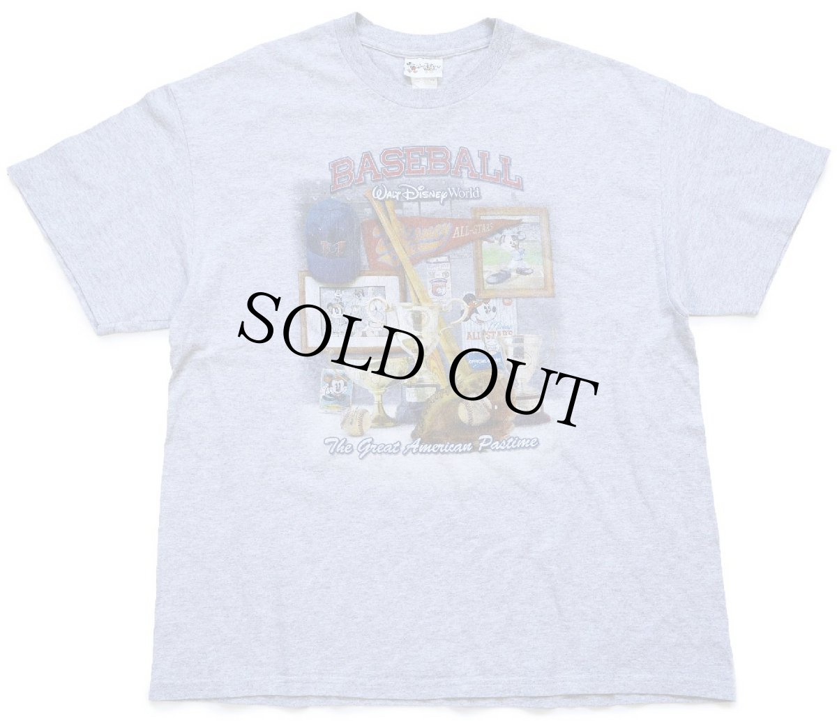 画像2: 00s Walt Disney World ディズニー BASEBALL ミッキー マウス Tシャツ 杢グレー XL (2)