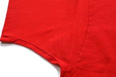 画像6: 90s USA製 フェイス I CARE THIS MUCH 刺繍 コットンTシャツ 赤 L (6)