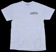画像3: 00s Walt Disney World ディズニー ANIMAL KINGOM 両面プリント コットンTシャツ 生成り (3)