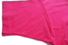 画像6: 90s USA製 フェイス NO PROBLEM 刺繍 コットンTシャツ ショッキングピンク XL (6)