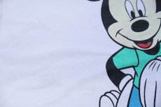 画像5: 90s USA製 Disneyディズニー ミッキー マウス サーフボード ビーチ コットンTシャツ 白 (5)
