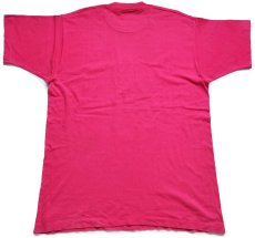 画像3: 90s USA製 フェイス NO PROBLEM 刺繍 コットンTシャツ ショッキングピンク XL (3)