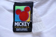 画像4: 90s USA製 Disneyディズニー ミッキー マウス サーフボード ビーチ コットンTシャツ 白 (4)