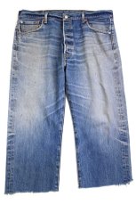 画像2: メキシコ製 Levi'sリーバイス 501 カットオフ デニムパンツ ヒゲ W38★SDP3555 (2)