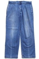 画像2: 00s DOCKERSドッカーズ ツータック スラックス デニムパンツ W36 L30★D Levi'sリーバイス トラウザーズ (2)