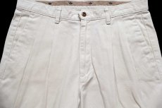 画像4: 90s DOCKERSドッカーズ ツータック スラックス コットンパンツ ライトベージュ W34 L30★Levi'sリーバイス (4)