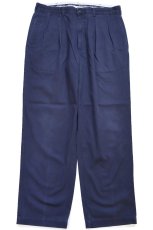 画像2: 90s ポロ ラルフローレン ANDREW PANT ツータック コットン チノパン 紺 W36 L30 (2)