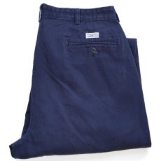 画像1: 90s ポロ ラルフローレン ANDREW PANT ツータック コットン チノパン 紺 W36 L30 (1)