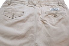 画像5: 00s ポロ ラルフローレン HAMMOND PANT ツータック コットン チノパン カーキ W33 L30★366 (5)
