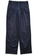 画像2: 90s DOCKERSドッカーズ LOOSE FIT ツータック スラックス コットンパンツ 濃紺 W34 L32★Levi'sリーバイス (2)