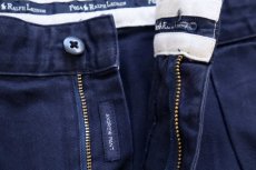 画像7: 90s ポロ ラルフローレン ANDREW PANT ツータック コットン チノパン 紺 W36 L30 (7)