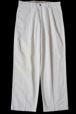 画像2: 90s DOCKERSドッカーズ ツータック スラックス コットンパンツ ライトベージュ W34 L30★Levi'sリーバイス (2)