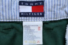画像6: 90s TOMMY HILFIGERトミーヒルフィガー ツータック コットン チノパン 緑 W36 L30 (6)