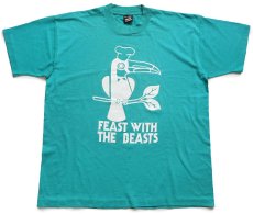 画像2: 90s USA製 FEAST WITH THE BEASTS バード Tシャツ エメラルドグリーン XL (2)