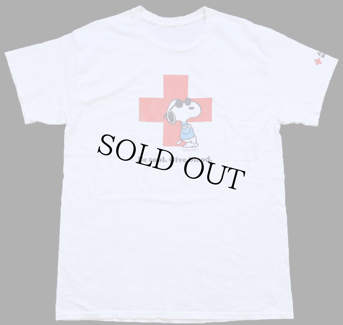 画像2: スヌーピー Be cool. Give blood. American Red Cross コットンTシャツ 白 (2)