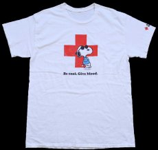 画像2: スヌーピー Be cool. Give blood. American Red Cross コットンTシャツ 白 (2)