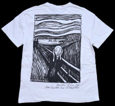 画像1: トルコ製 Edvard Munch, The Scream. 1895 ムンク 叫び アート コットンTシャツ 白 S (1)