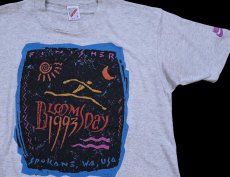 画像1: 90s USA製 BLOOMSDAY 1993 アート NIKE ロゴ 協賛 Tシャツ 杢グレー L (1)