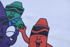 画像4: 90s USA製 Hanes CRAYOLA PRODUCT TOURS イラスト コットンTシャツ 白 XL (4)