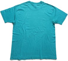 画像3: 90s USA製 Levi'sリーバイス 501 BUTTON YOUR FLY ロゴ コットンTシャツ 青緑 L (3)