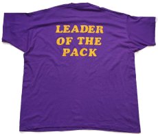 画像3: 90s USA製 Baby Barney LEADER OF THE PACK 両面プリント Tシャツ 紫 XXXL★特大 (3)