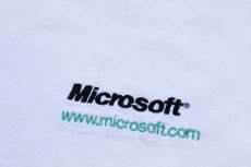 画像4: 90s Hanes Microsoft マイクロソフト ロゴ刺繍 コットンTシャツ 白 XL★B (4)