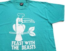 画像1: 90s USA製 FEAST WITH THE BEASTS バード Tシャツ エメラルドグリーン XL (1)