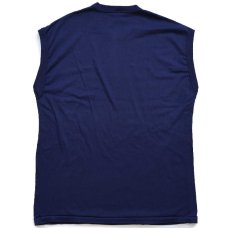 画像3: 80s USA製 RUSSELLラッセル 無地 ノースリーブ Tシャツ 紺 XL (3)