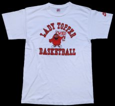 画像2: 90s USA製 NIKEナイキ LADY TOPPER BASKETBALL WKU マスコット RC COLA 両面プリント Tシャツ 白 XL (2)
