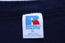 画像4: 80s USA製 RUSSELLラッセル 無地 ノースリーブ Tシャツ 紺 XL (4)