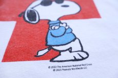 画像4: スヌーピー Be cool. Give blood. American Red Cross コットンTシャツ 白 (4)